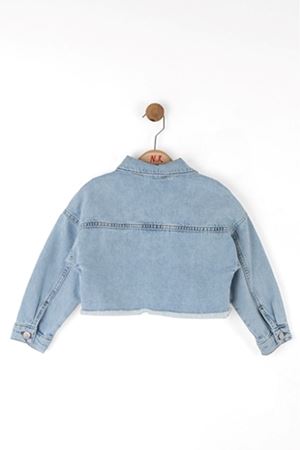 NK 38707 CROP CEKET 4/8 MAVİ