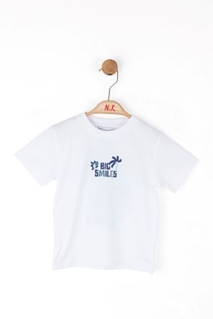 NK 48622 SMILES T-SHIRT 1/4 BEYAZ