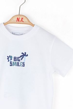 NK 48622 SMILES T-SHIRT 1/4 BEYAZ
