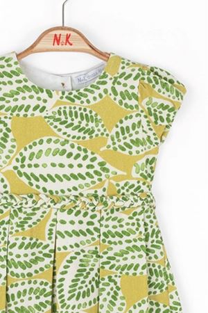 NK 78601 LEAF ELBİSE 1/4 Yeşil