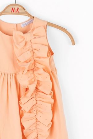 NK 78608 FİYONKLU ELBİSE 1/4 Somon