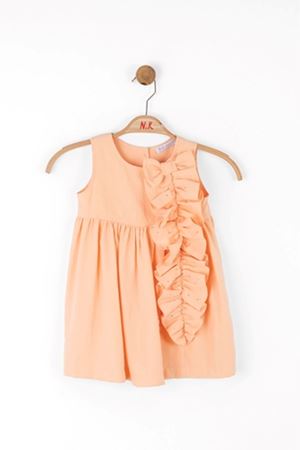 NK 78608 FİYONKLU ELBİSE 1/4 Somon