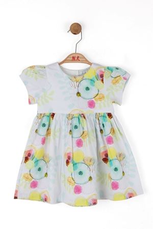 NK 78609 CLOWN ELBİSE 1/4 Ekru-Mint