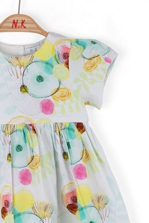 NK 78609 CLOWN ELBİSE 1/4 Ekru-Mint