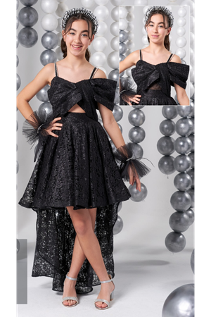 ERKUT KIDS 803 SİYAH ABİYE ELBİSE