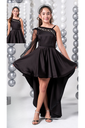 ERKUT KIDS 828 SİYAH ABİYE ELBİSE