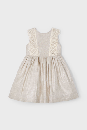 MAYORAL 03910-31 KREM Keten Elbise 