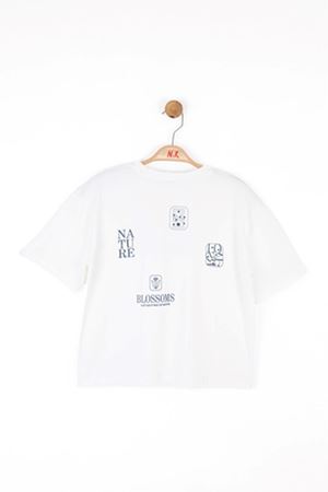 NK KIDS 38808 NATURE'S TSHIRT 10/16 EKRU-LACİVERT