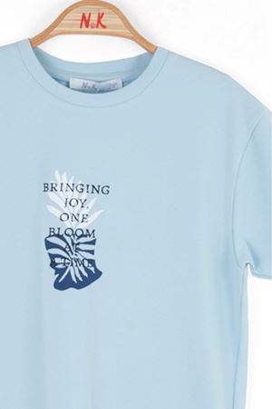 NK KIDS 48504 FLORAL T-SHIRT 4/8 MAVİ