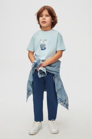 NK KIDS 48504 FLORAL T-SHIRT 4/8 MAVİ