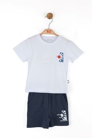 NK KIDS 28600 SUN TAKIM 1/4 BEYAZ-MAVİ