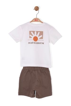 NK KIDS 28600 SUN TAKIM 1/4 EKRU-KAHVE