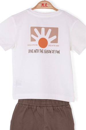 NK KIDS 28600 SUN TAKIM 1/4 EKRU-KAHVE