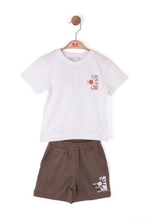 NK KIDS 28600 SUN TAKIM 1/4 EKRU-KAHVE