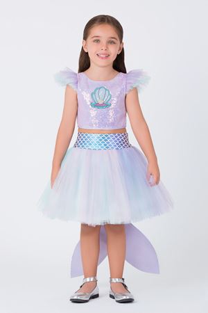 PAMİNA 35034PR334 / 35034PR Renkli Kız Denizkızı Kostümü Elbise