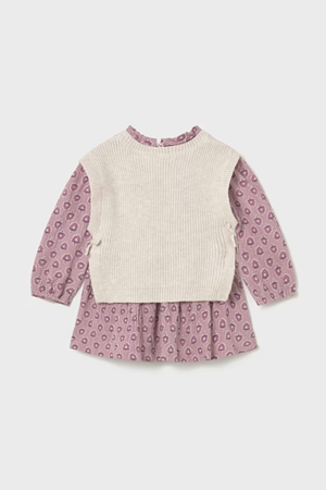 MAYORAL 02913-37 PEMBE ELBİSE VE YELEK 1/3YAŞ