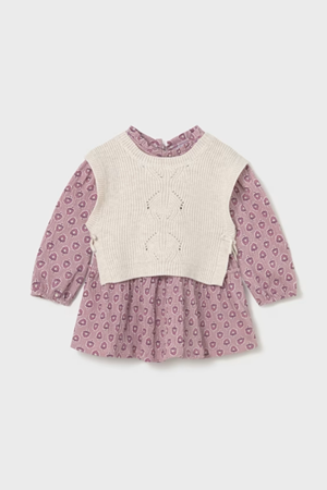 MAYORAL 02913-37 PEMBE ELBİSE VE YELEK 1/3YAŞ