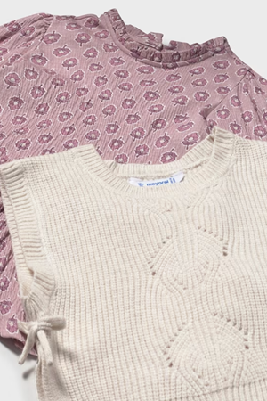 MAYORAL 02913-37 PEMBE ELBİSE VE YELEK 1/3YAŞ