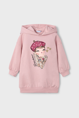 MAYORAL 04928-61 PEMBE ELBISE-KAPISONLU-POLAR  