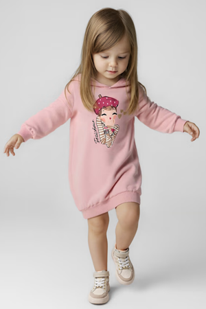 MAYORAL 04928-61 PEMBE ELBISE-KAPISONLU-POLAR  