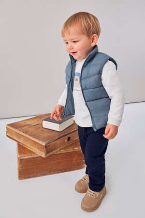 MAYORAL 02649-19 BEYAZ-MAVI PANTOLON YELEK SET 