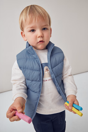 MAYORAL 02649-19 BEYAZ-MAVI PANTOLON YELEK SET 