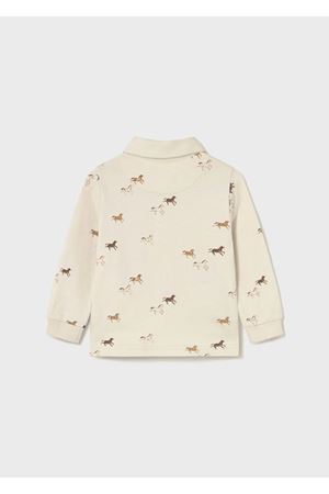 MAYORAL 02102-75 KREM  Polo-Uzun Kol Baskılı  