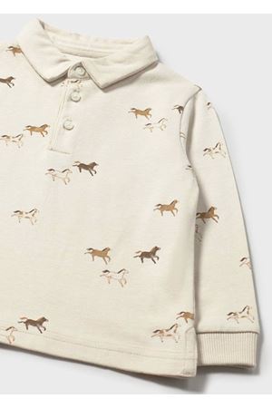 MAYORAL 02102-75 KREM  Polo-Uzun Kol Baskılı  