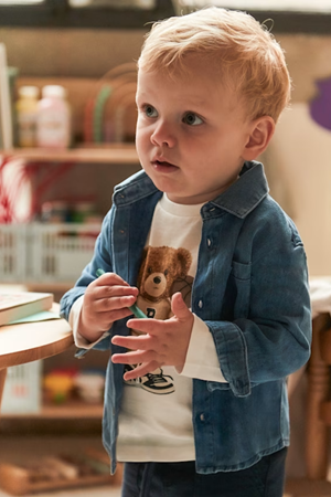 MAYORAL 02108-5 MAVI GOMLEK-UZUN KOL-DENIM  