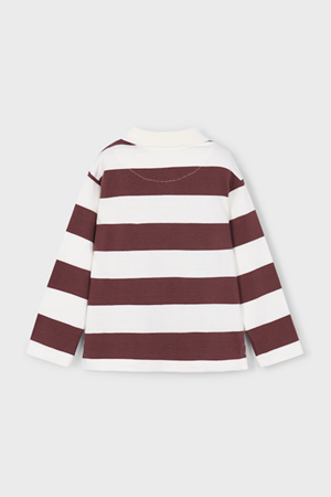 MAYORAL 04119-15 BORDO Tişört Çizgili Uzun Kol