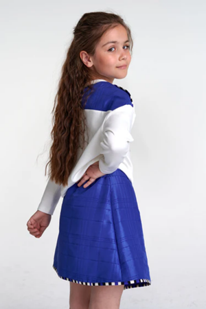 SHESHE Mavi Kapitone Etek Bluz Takım