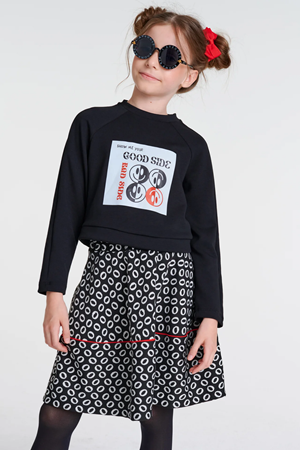 SHESHE BLL0052 Siyah Beyaz Etek Bluz Takım