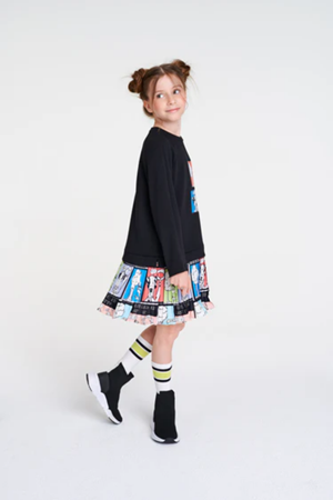 SHESHE DSL0486 Dalmaçya Desenli Örme Elbise