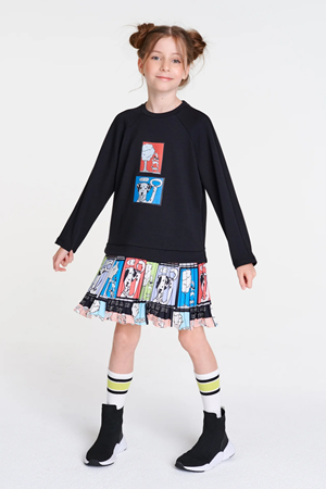 SHESHE DSL0486 Dalmaçya Desenli Örme Elbise