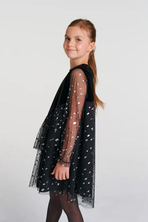 SHESHE DSL0356 Kadife Şifon Karışımı Parti Elbisesi