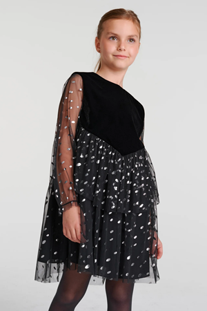 SHESHE DSL0356 Kadife Şifon Karışımı Parti Elbisesi