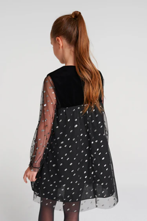 SHESHE DSL0356 Kadife Şifon Karışımı Parti Elbisesi