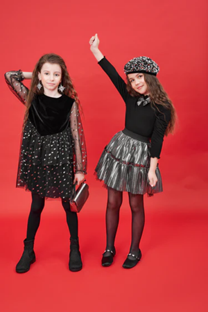 SHESHE DSL0356 Kadife Şifon Karışımı Parti Elbisesi