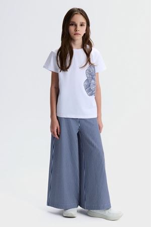 NK Kids 31308 İSTİRİDYE T-SHIRT 8/14 Ekru-Lacivert