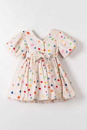 NK Kids 71604 MACARON ELBİSE 1/4 KREM