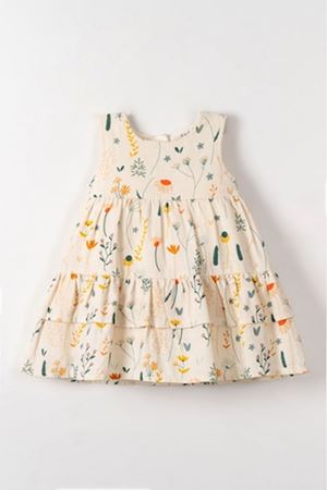 NK Kids 71603 SUNFLOWER ELBİSE 1/4 KREM