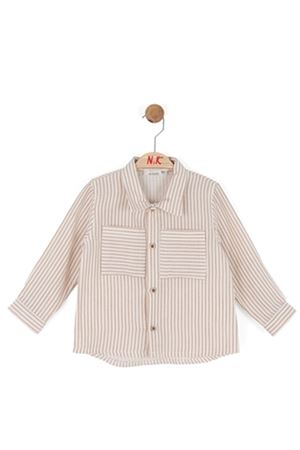 NK Kids 41626 ÇİZGİLİ GÖMLEK 1/4 Krem