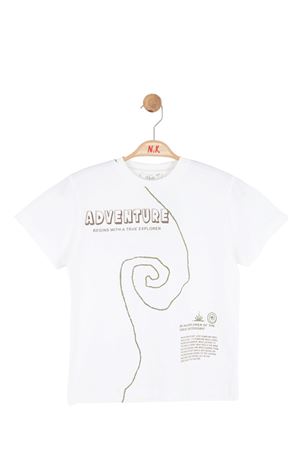 NK Kids 41512-GREAT T-SHIRT 4/8 EKRU-YEŞİL