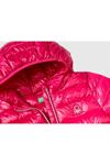 BENETTON KIZ ÇOCUK FUŞYA LOGOLU MEVSİMLİK İNCE PUFFER MONT