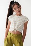 NK KIDS 36348 MARİGOLD T-SHIRT 8/14 Ekru-Yeşil