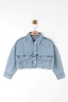 NK 38707 CROP CEKET 4/8 MAVİ