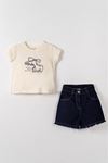 NK Kids 31603 WISH T-SHIRT 1/4 Krem